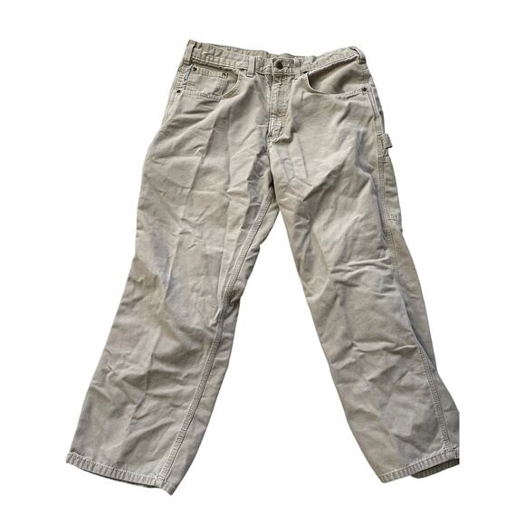 Carhartt Khaki Carpenter Jeans Loose Original Fit Cotton - Picture 6 of 7